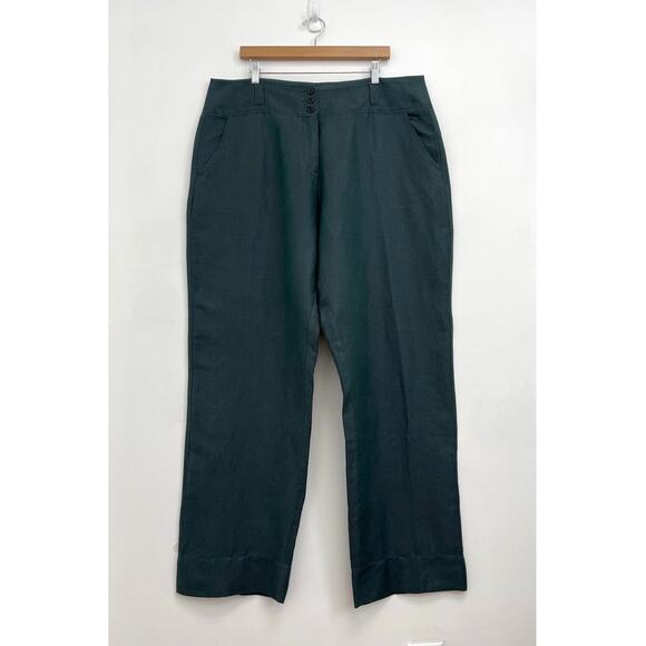 POETRY Linen-Silk Straight-Leg Button-Front Full-Length Trousers Pants - US16 - Picture 11 of 11
